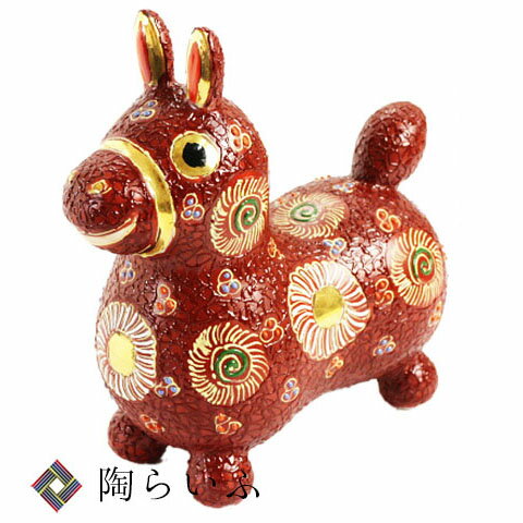 九谷焼 ロディ デコ盛赤花文/双仙＜送料無料＞置物 縁起物 Rody ロディ 馬 人気 ギフト贈り物 結婚祝い/内祝い/お祝い（&#9400のサムネイル
