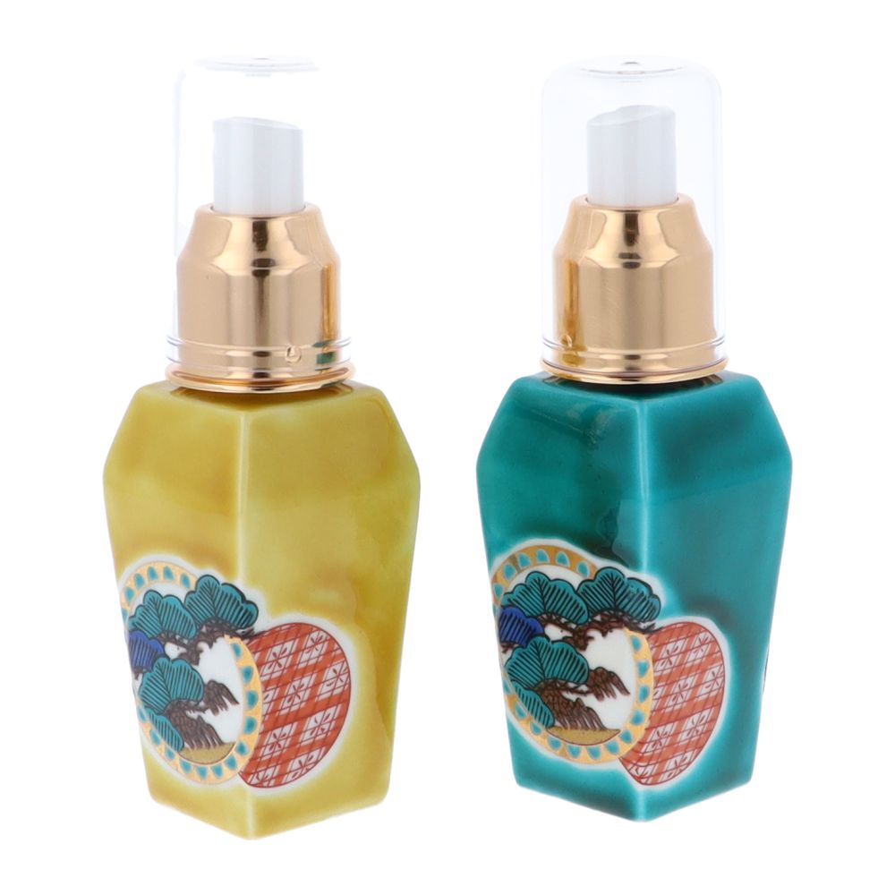 九谷焼 スプレーボトル 丸紋（緑・黄）＜小物 香水ボトル 化粧水ボトル 醤油差し 醤油スプレー 食卓小..