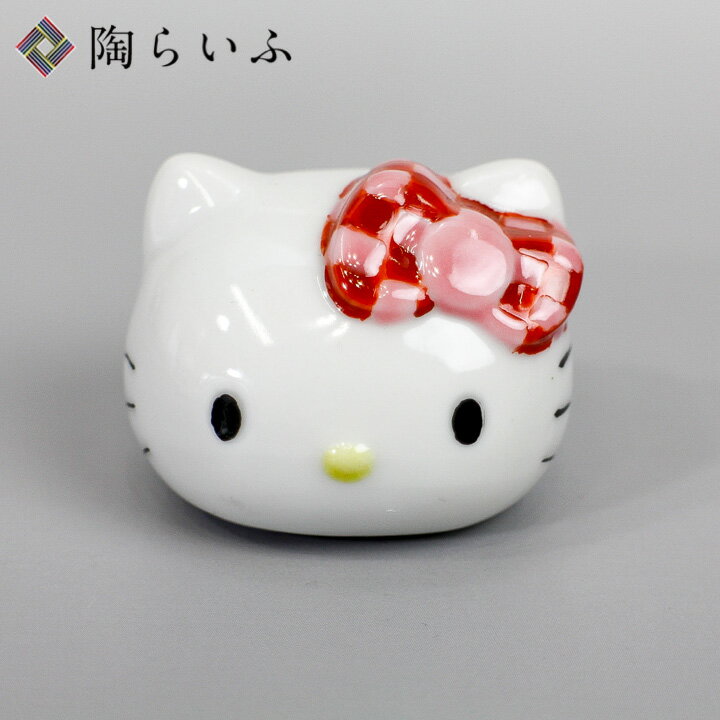 九谷焼 ×ハローキティ テーブルフィギュア（箸置） チェック＜和食器 ハローキティ 箸置き フィギュア 人気 ギフト 贈り物 プレゼント 結婚祝い/内祝い/お祝い/＞のサムネイル