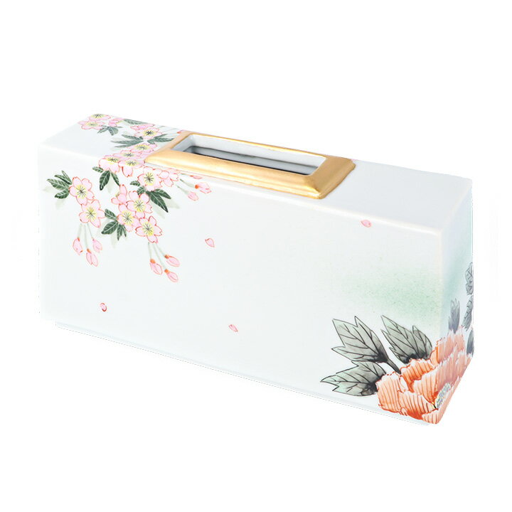 九谷焼 花器 目白 桜牡丹 / 石冨俊二郎 | 花瓶 人気作家 ギフト 贈り物 法人ギフト 記念品 贈答品