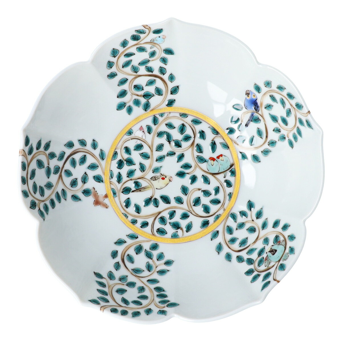 九谷焼 鉢 唐草インコ / 山浦早織 | 高さ5.5cm ことり 小鳥 キッチン 食器 盛り鉢 中鉢 化粧箱入り