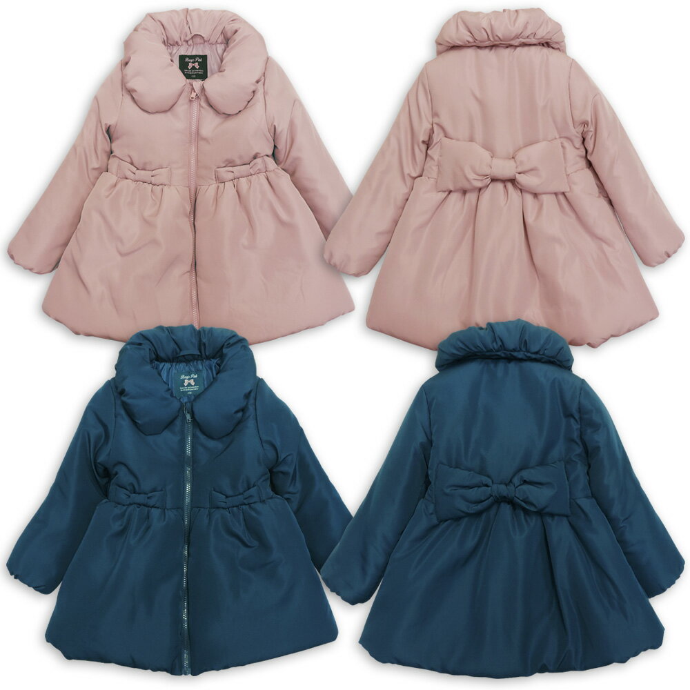 【2025年度版/送料無料】待望のファスナータイプ!まるで天使の可愛さ♪後ろリボン付き中わたコート/ジャケット/子供用コート/子供服/天使のコート/アウター/1...