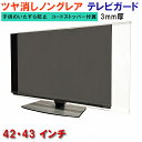 【SS限定10%OFF】 ジャストサイズ テレビガード 42型 43型 42インチ 43インチ ツヤなし ノングレア調 板厚3mm 取り付け簡単&全く目立たない...