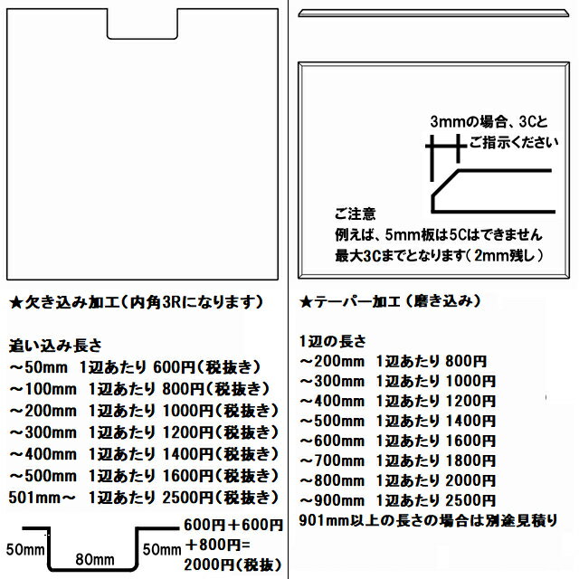 ポリカーボネート1100times;1300透明片面マット-板厚(6ミリ)(両面耐候)1枚分カット無料
