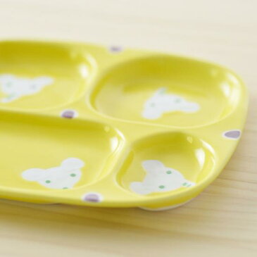 新ぞう プレート【波佐見焼】日本製 国産 ギフト プレゼント 人気 おしゃれ 和食器 うつわ はさみ焼き 子供食器 子供用 仕切り皿 皿 ゾウ 子供用食器 黄色 出産祝い 誕生日 大新窯