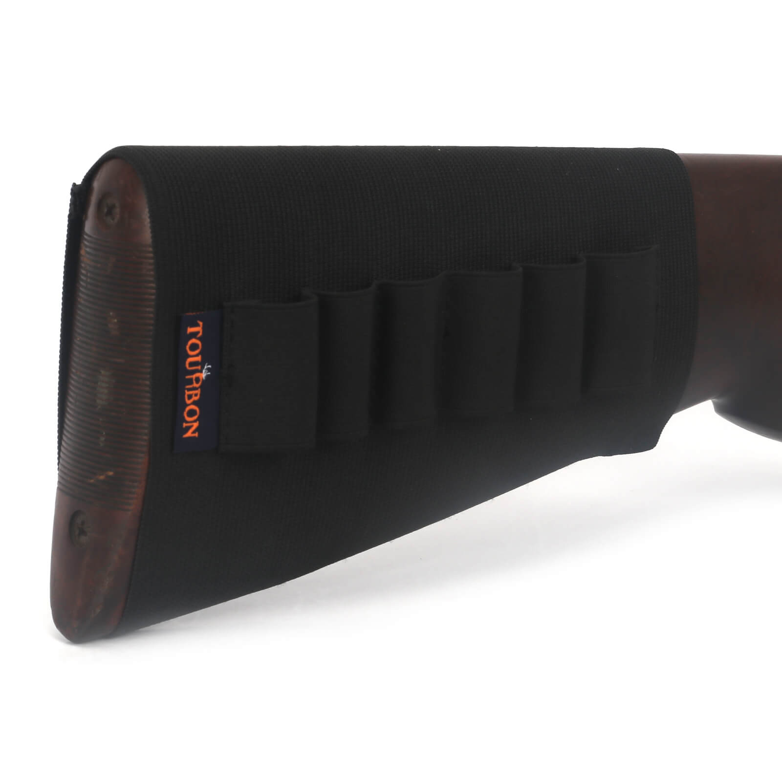 TOURBON ハンティング タクティカル バットストック ショットガン シェル ホルダー 散弾銃 12 ゲージ 弾薬キャリア 狩猟戦術 - ブラック