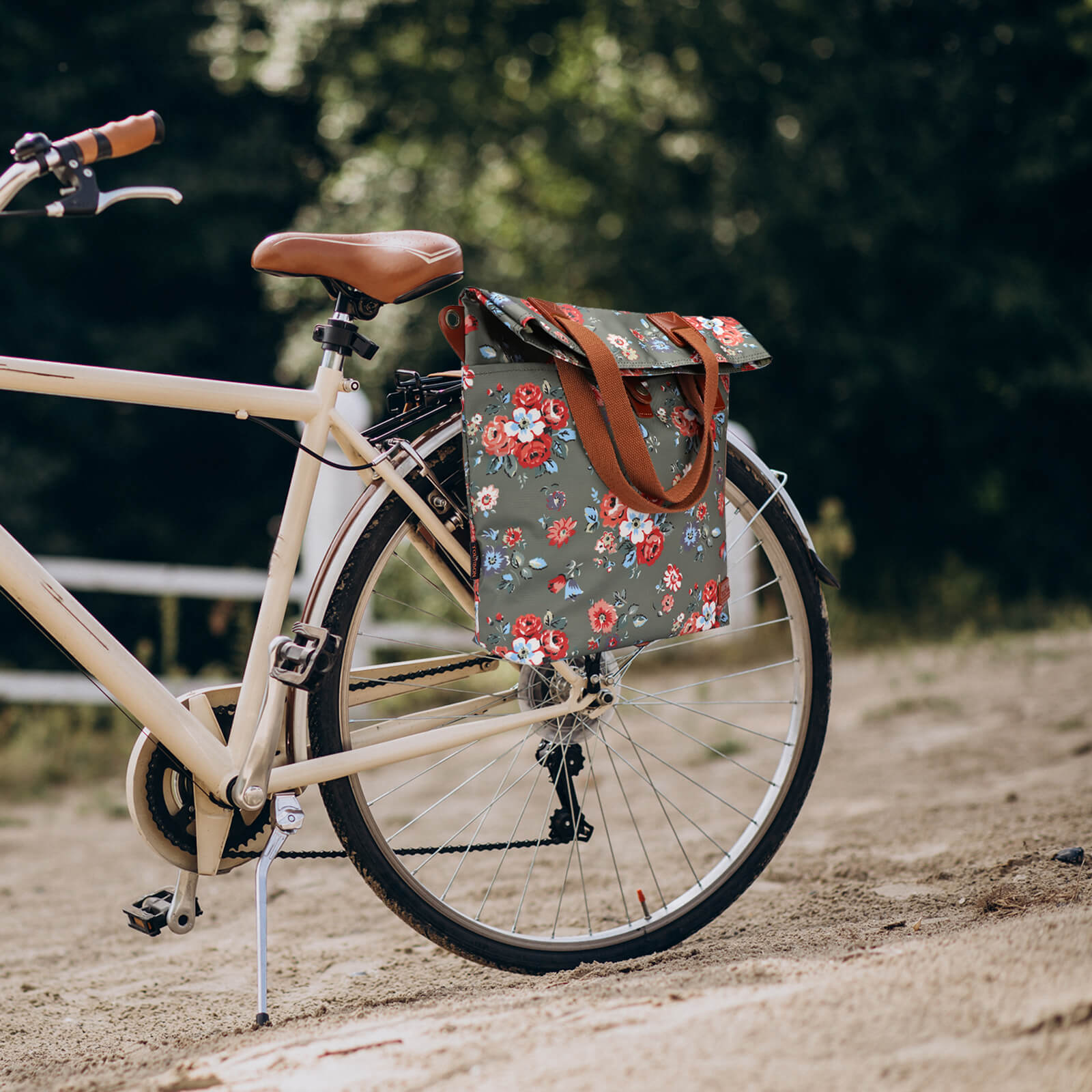 TOURBON 自転車 リアバッグ キャンバス サイドバッグ クリップオン ロードバイク バイク パニアバッグ 通勤 通学 ショルダーバッグ トートバッグ レディース メンズ 1