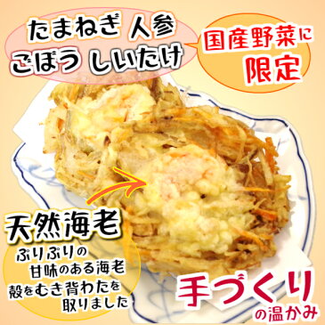天然 海老 国産野菜 かきあげ 1枚110g 【かき揚げうどん 2食入】簡単調理! お昼 に 便利 ! 昼食 うどん かきあげ 冷凍 えび天 海老天 天ぷら てんぷら セット