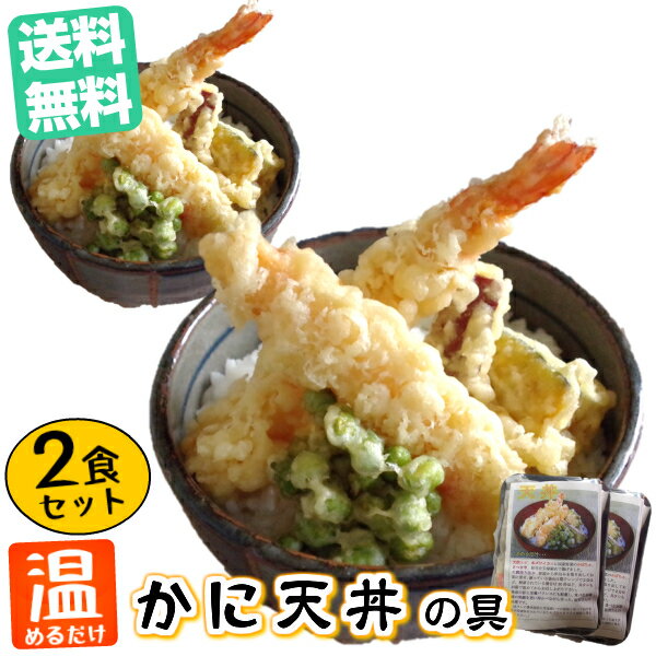 2人前 温めるだけ 簡単 かに 天丼 の具 2食 ズワイガニ エビ 海老 惣菜 国産野菜 えび天 海老天 天ぷら てんぷら 天ぷらセット レンチン レンジ 冷凍 お惣菜セット 美味しいお惣菜 美味しい 時短 丼の具 冷凍総菜 美味しい 送料無料