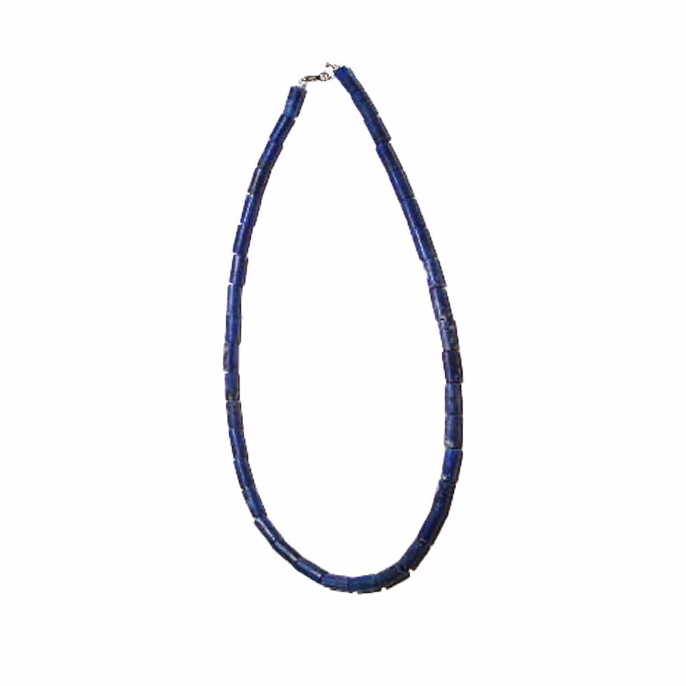 【クーポンで10%OFF】ラピスラズリ ネックレス パイプタイプ 金具 ホワイトゴールド WG K14 lapis lazuli 瑠璃 12月 誕生石 天然石 鉱物 ジュエリー アクセサリー 1点もの 現品撮影 LBN-5