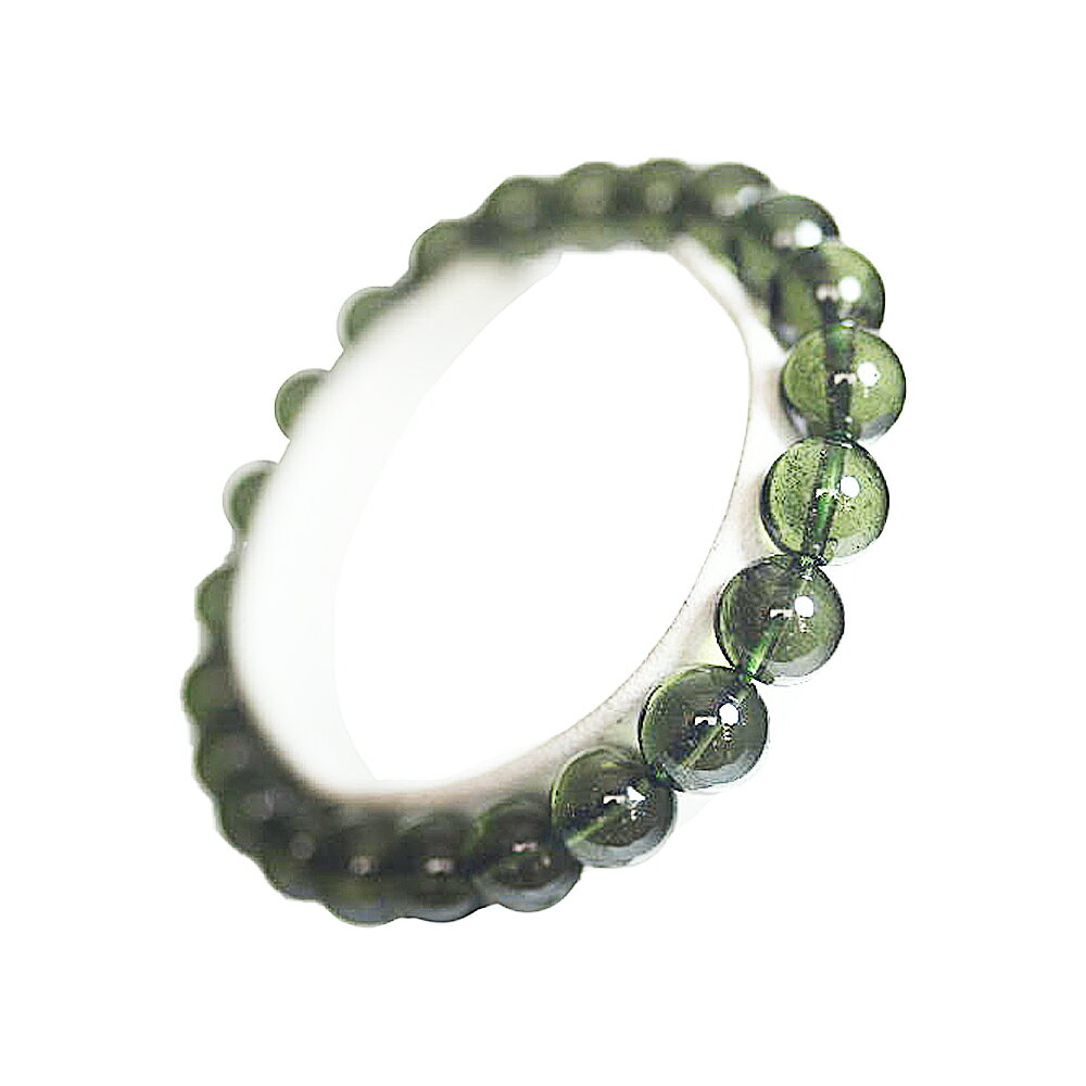 【クーポンで10%OFF】モルダバイト ブレスレット 鑑別書付 産地 チェコ moldavite モルダウ石 tektite テクタイト 隕石 天然石 鉱物 ジュエリー アクセサリー 1点もの 現品撮影 MDBB-61