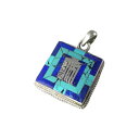 【クーポンで10%OFF】カラチャクラ ペンダントヘッド ターコイズ ラピスラズリ 金具 シルバー925 産地 ネパール Turquoise トルコ石 Lapis Lazuli 瑠璃 12月 誕生石 天然石 ルース 原石 1点もの 現品撮影 PN-1
