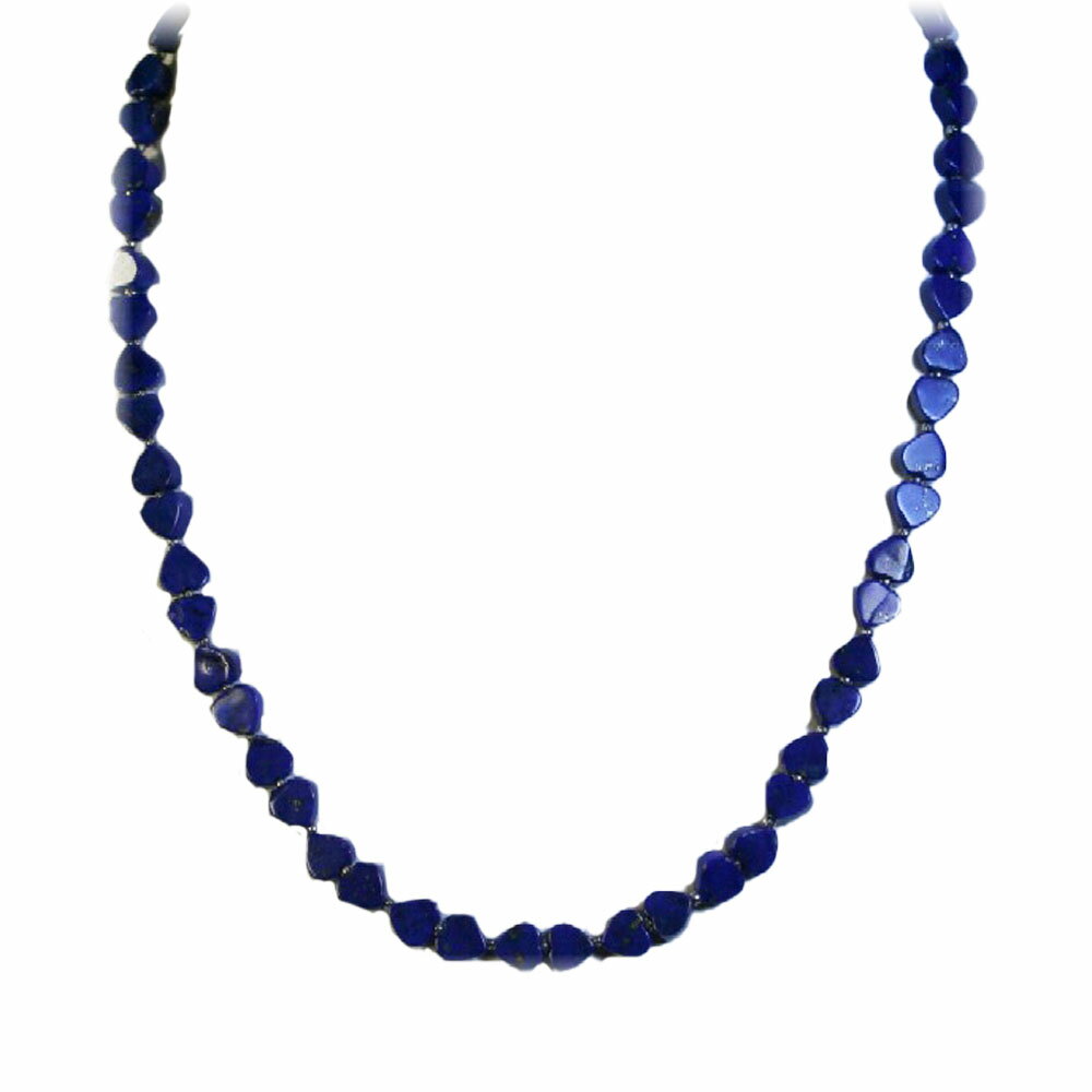 【クーポンで10%OFF】ラピスラズリ ハート ネックレス 金具 ホワイトゴールド WGK14 lapis lazuli 瑠璃 12月 誕生石 天然石 鉱物 ジュエリー アクセサリー 1点もの 現品撮影 LAHN-1