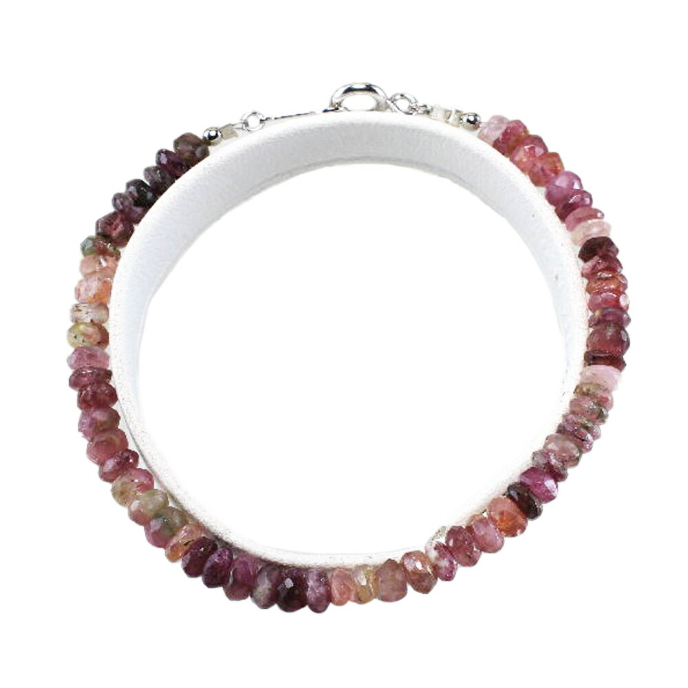 【クーポンで10%OFF】ピンクトルマリン ブレスレット 金具 シルバー925 10月 誕生石 PTB-40