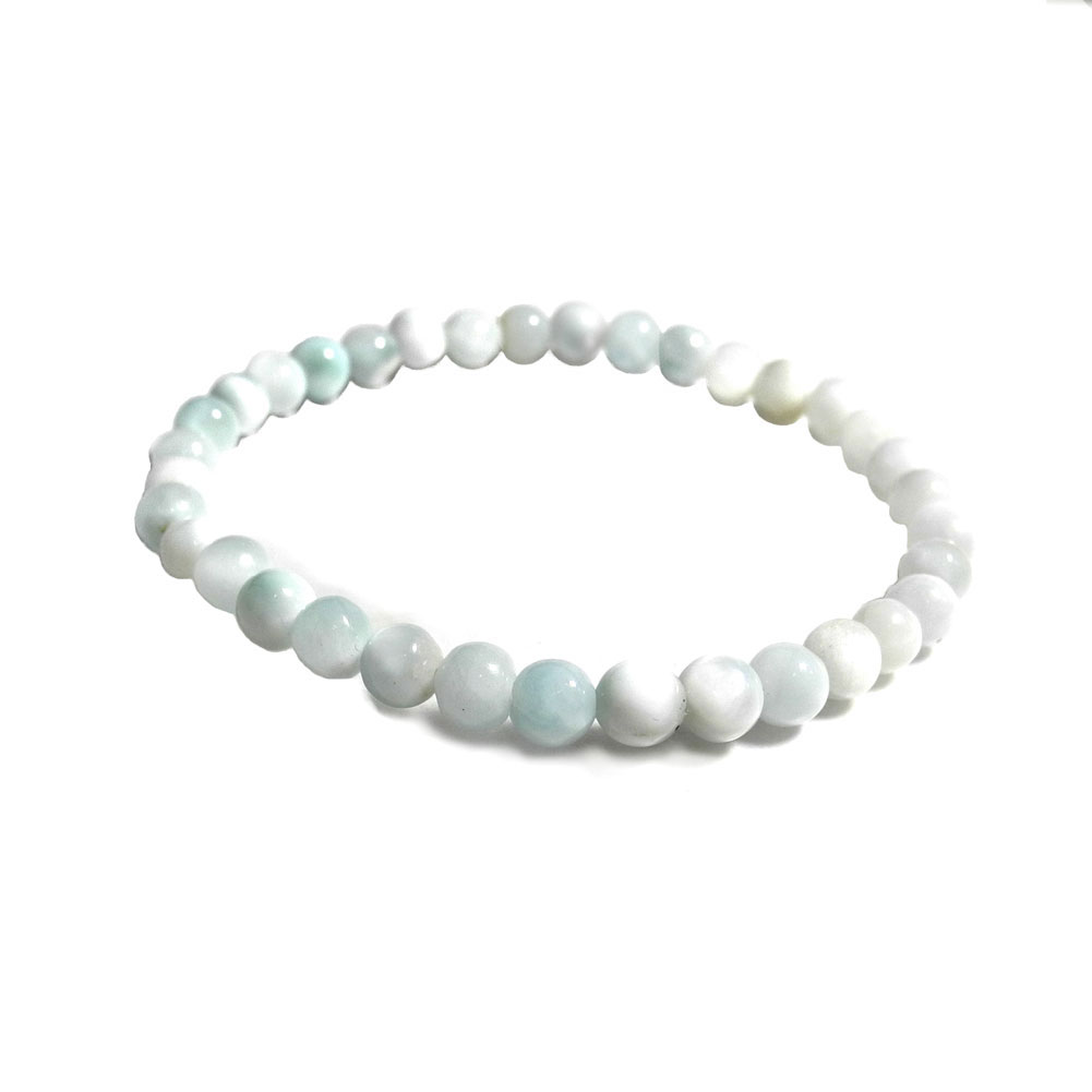 【クーポンで10%OFF】アイスラリマー ブレスレット 産地 ドミニカ共和国 larimar pectolite ラリマール ペクトライト ソーダ珪灰石 ラ..