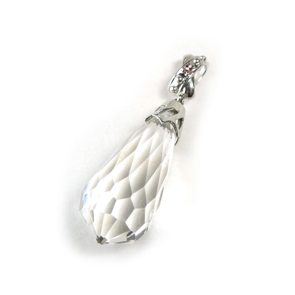 【クーポンで10%OFF】クォーツ ペンダント トップ 本水晶 ドロップ ブリオレット ペアシェイプ ペンダントトップ 大粒 クリスタル シンプル ネックレスト...