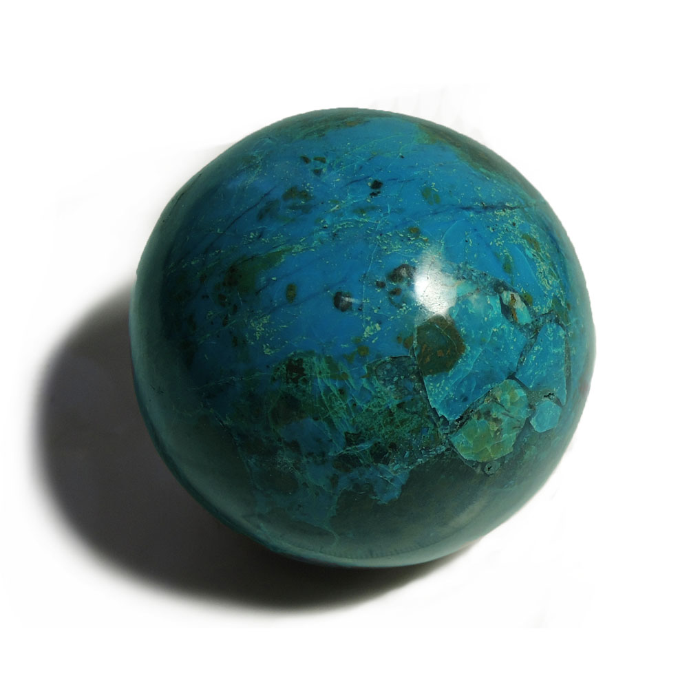 【クーポンで10%OFF】クリソコラ スフィア 丸玉 ボール 産地 ペルー Chrysocolla 珪孔雀石 天然石 鉱物 1点もの 現品撮影 CHBB-33