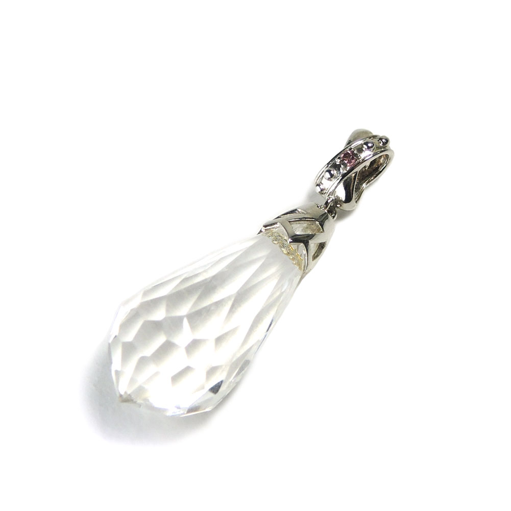 【クーポンで10%OFF】クォーツ ペンダント トップ 本水晶 ドロップ ブリオレット ペアシェイプ ペンダントトップ 大粒 クリスタル シンプル ネックレスト...