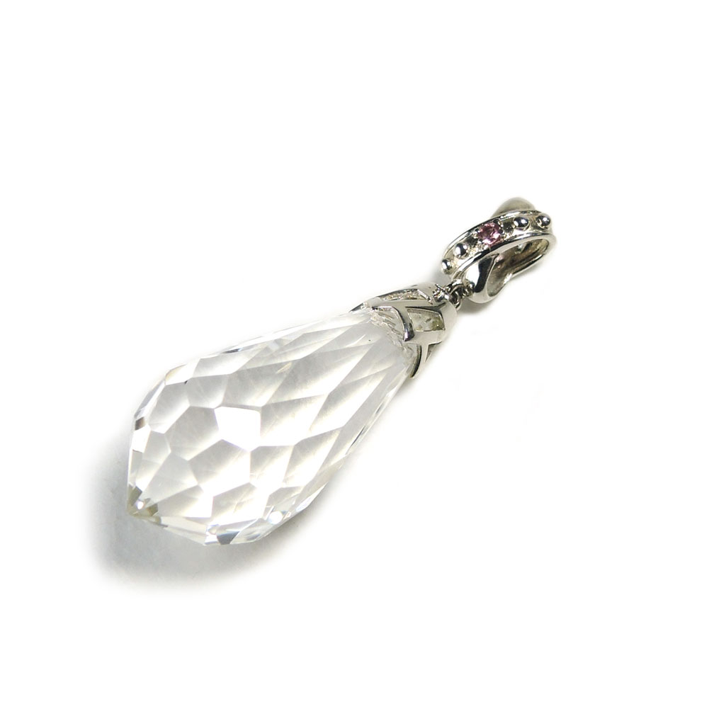 【クーポンで10%OFF】クォーツ ペンダント トップ 本水晶 ドロップ ブリオレット ペアシェイプ ペンダントトップ 大粒 クリスタル シンプル ネックレスト...