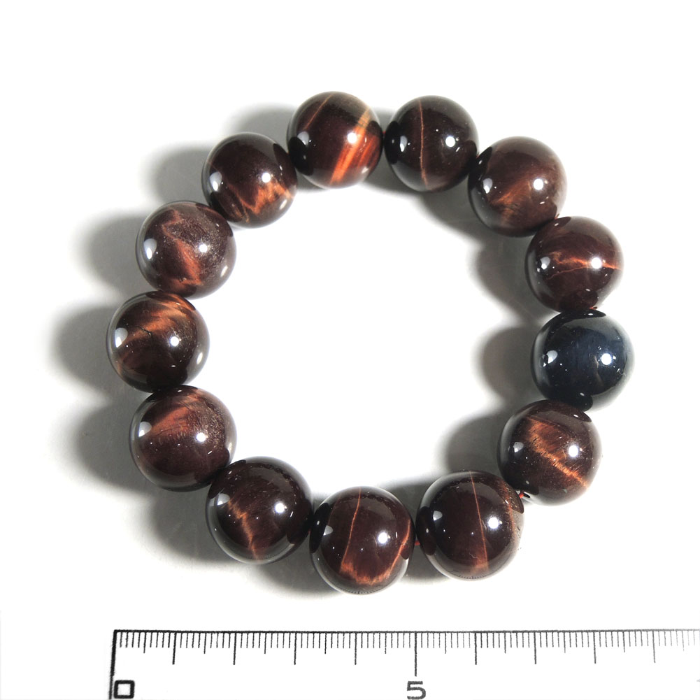 【クーポンで10%OFF】レッドタイガーアイ ブレスレット 18mm Tiger's eye 虎目石 虎眼石 ジュエリー アクセサリー 天然石 鉱物 1点もの 現品撮影 RTI-42