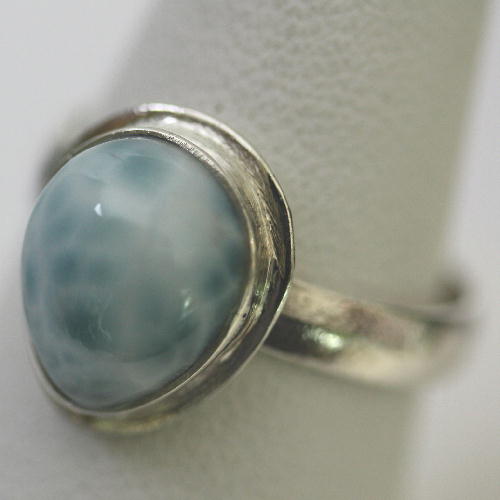 【クーポンで10%OFF】ラリマー リング 指輪 産地 ドミニカ共和国 金具 シルバー925 larimar pectolite ラリマール ペクトライト ソーダ..