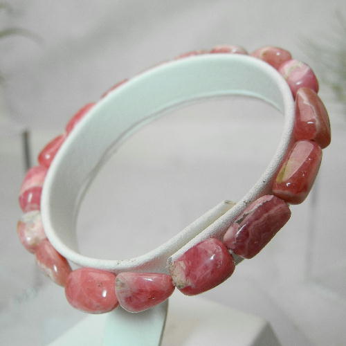 【クーポンで10%OFF】インカローズ ブレスレット 産地 アルゼンチン rhodochrosite ロードクロサイト inca rose 菱マンガン鉱 天然石 鉱物 ジュエリー アクセサリー 1点もの 現品撮影 IB-5