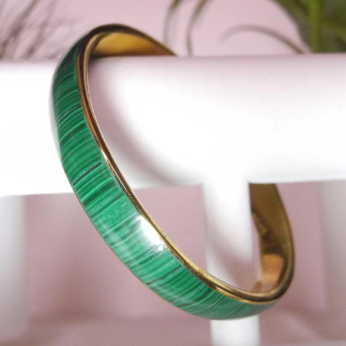 【クーポンで10%OFF】マラカイト バングル 真鍮 しんちゅう製 BGM-33
