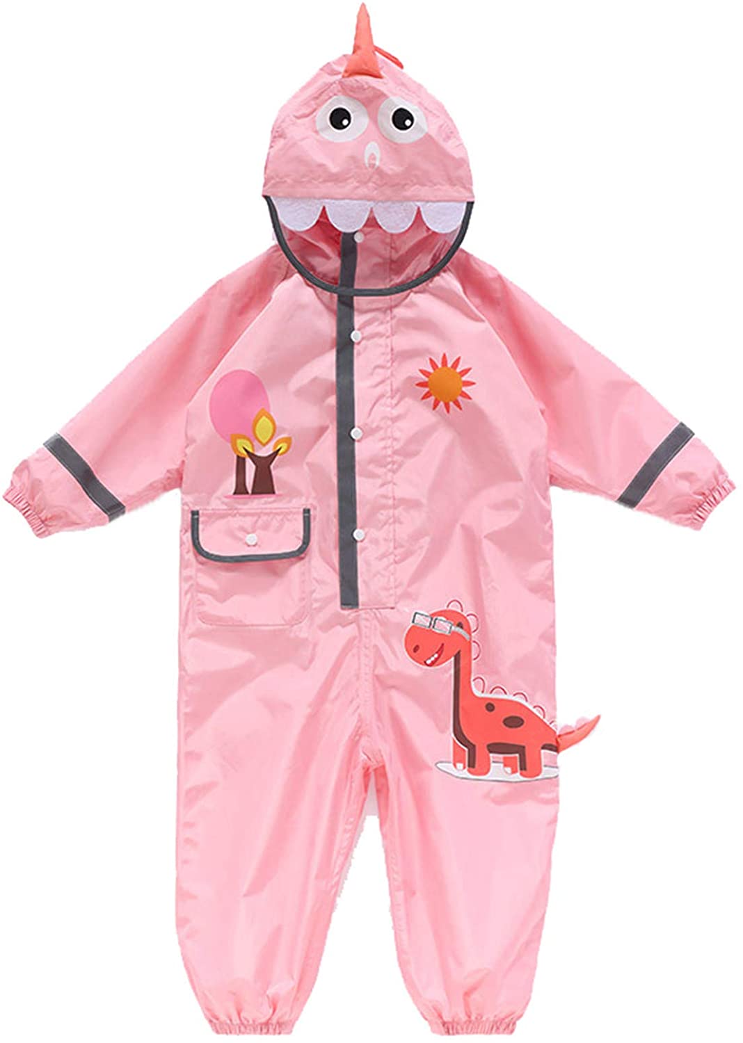 レインコート 雨具 漫画恐竜 ワンピース レインコート キッズ アウトドア レインコート プレイウェア 砂場着 通気 屋外完全防水 ベビー 子供 雨の日 梅雨対策 遠足 防水 速乾 レインプルーフスーツ 女の子 防水防風 通学