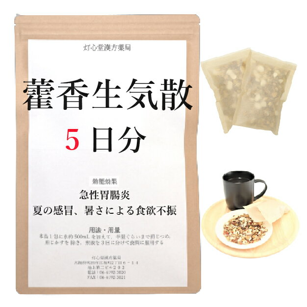 かっ香生気散料 5日分(5包) 煎じ薬 急性胃腸炎 暑さによる食欲不振 夏の感冒 漢方薬 カッコウショウキサン かっこうしょうきさん