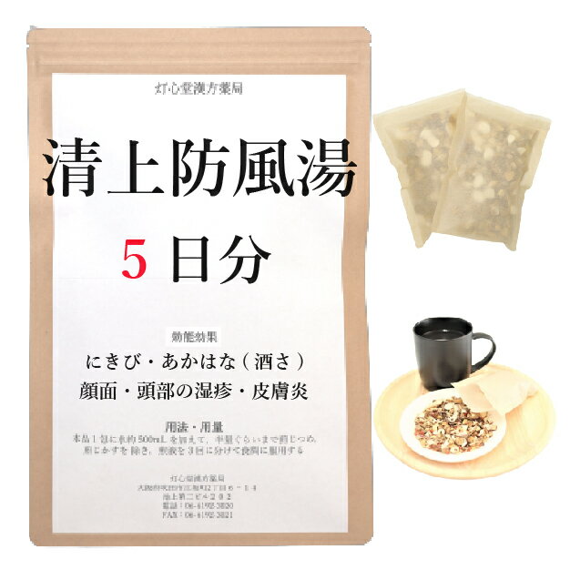 清上防風湯 5日分(5包) 煎じ薬 にきび 顔面・頭部の湿疹・皮膚炎 あかはな・酒さ 薬局製剤 漢方 セイジ..