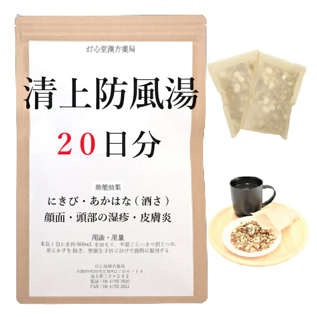 清上防風湯 20日分(20包) 煎じ薬 にきび 顔面・頭部の湿疹・皮膚炎 あかはな・酒さ 薬局製剤 漢方 セイ..