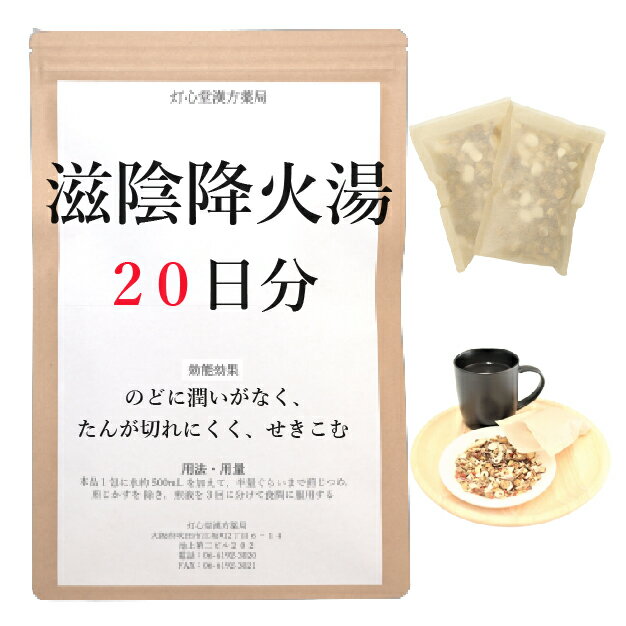 滋陰降火湯 20日分(20包) 煎じ薬 痰 咳のどにうるおいがなく たんが切れにくくてせきこむ 漢方 ジインコウカトウ じいんこうかとう