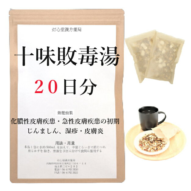 十味敗毒湯 20日分(20包) 煎じ薬 化膿性・急性皮膚疾患の初期 じんましん 湿疹・皮膚炎 薬局製剤 漢方 ジュウミハイドクトウ