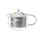 波佐見焼【ハミング】SSガラスポット 青 はさみ焼 スーパーステンレス網茶こし ガラスポット 新生活 磁器 HASAMI おしゃれ