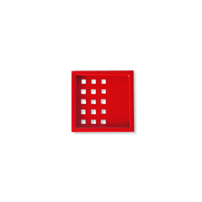 【在庫限り】レッド 角コースター 13cm木製 天然木 正方形 ナチュラル 茶托 赤 HASAMI おしゃれ