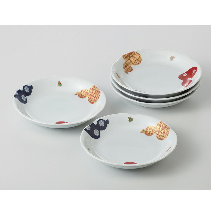 錦ひさご絵・和皿揃 Φ16.5×高さ3cm 長崎県産の波佐見焼 (はさみ焼）化粧箱入り（有田焼としても流通） HASAMI おしゃれ