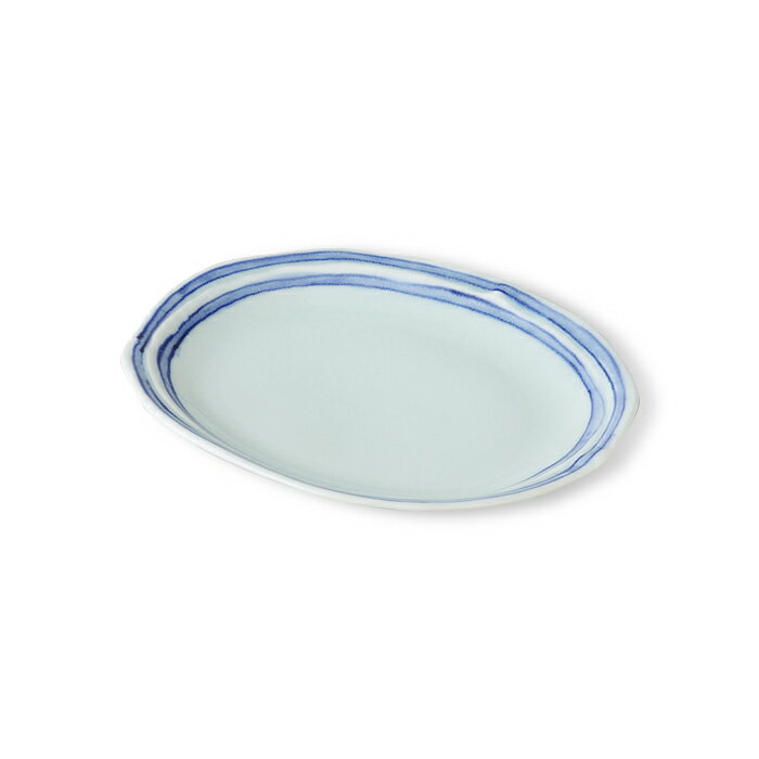 Oval Dishes - 波佐見焼 ライン 楕円多用皿 19.5×16.5×2.5cm こざら 和食器 磁器 電子レンジ使用可 はさみ焼 カプレーゼ 前菜 HASAMI おしゃれ
