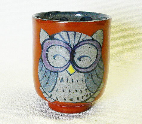 おゆのみ手描きのふくろう《波佐見焼...