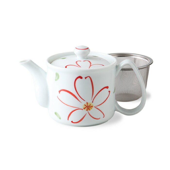 波佐見焼 一輪花 MS軽量ポット 350ml ほうじ茶 番茶 お茶 きゅうす 花柄 茶器 通販 楽天 日本茶 煎茶 網茶こし付き HASAMI おしゃれ 軽いのサムネイル