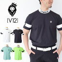 【5/8までエントリーで26.5倍確定】ゴルフウェア メンズ V12 メンズ モックネック 吸水速乾 JACQUARD LOGO MOCK ゴルフ メンズ イン...