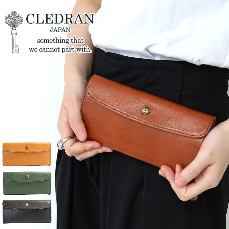 【16日1:59迄 最大P45倍】【選べるノベルティ＆無料ラッピング可】クレドラン 財布 CLEDRAN COMPE SLIM LONG WALLET 長財布 コンペ ウォレット cl3589 ロングウォレット フラップ 日本製 レザー 本革 レディース メンズ 正規品 ギフト プレゼント akz016