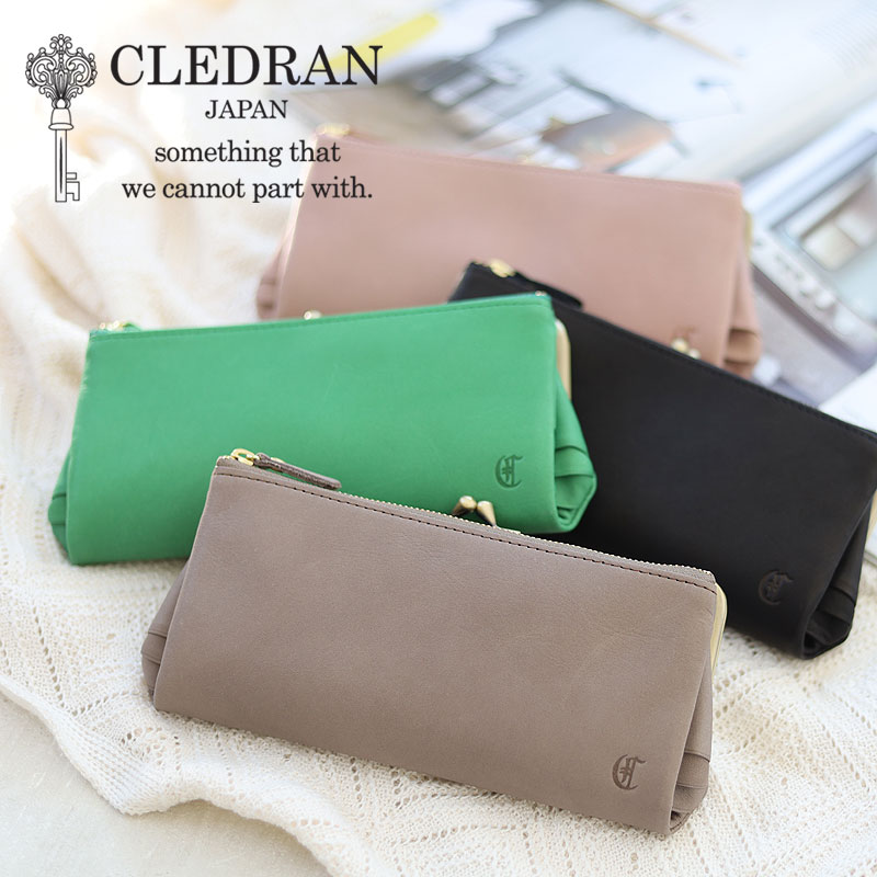 【16日1:59迄!最大P45倍】【選べるノベルティ＆無料ラッピング可】クレドラン 財布 CLEDRAN VIF DROP PURSE LONG WALLET がま口長財布 cl3639 ヴィフ ドロップパースロングウォレット ガマ口財布 日本製 レザー 本革 レディース 正規品 ギフト プレゼント akz016