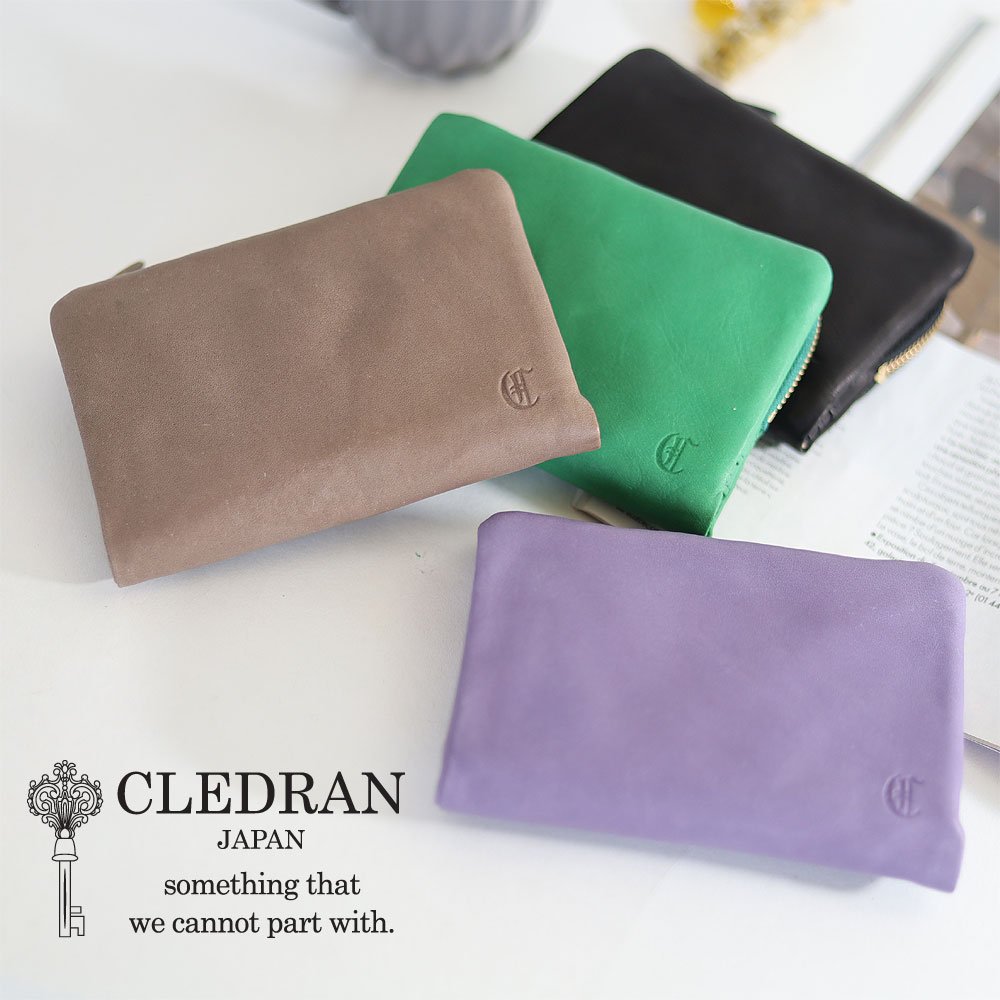 【17日23:59迄!最大P25倍】【選べるノベルティ＆無料ラッピング可】クレドラン 財布 CLEDRAN RON WALLET 折財布 cl3686 akz016 ロン ウォレット 日本製 二つ折り財布 レザー 本革 レディース 正規品 ギフト プレゼント