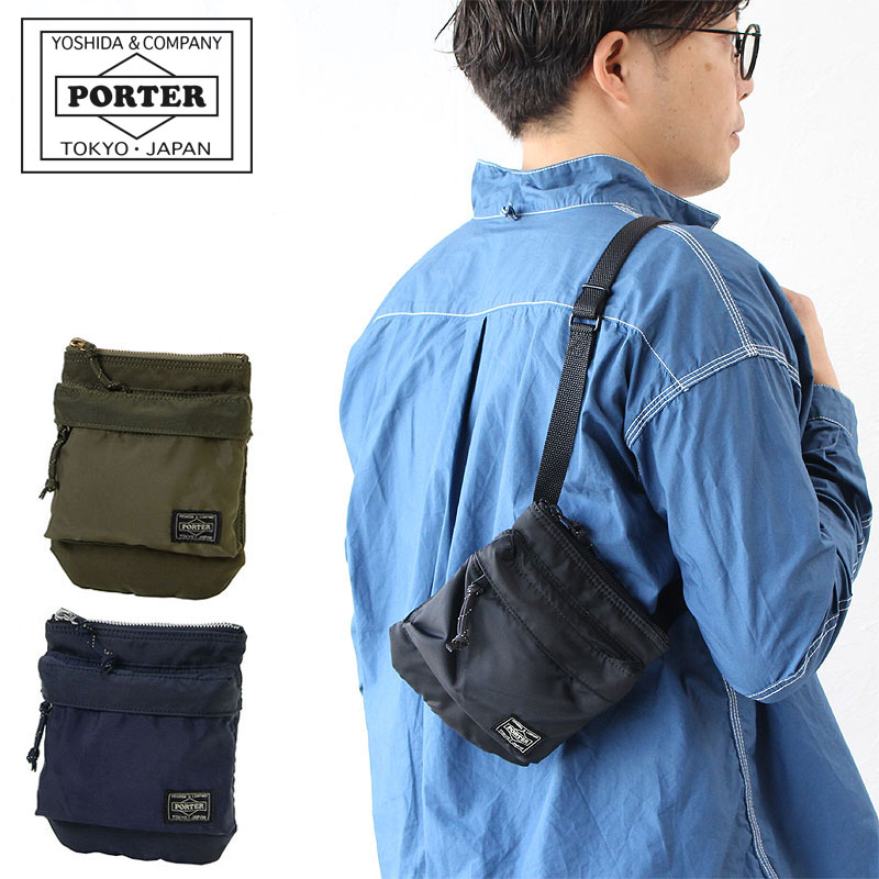ポーター フォース ショルダーポーチ 855-05461 吉田カバン メンズ PORTER FORCE SHOULDER POUCH レディース ブランド 斜めがけ 小さめ ナイロン 軽量 日本製 斜めがけバッグ ミニショルダー 軽い ミリタリー