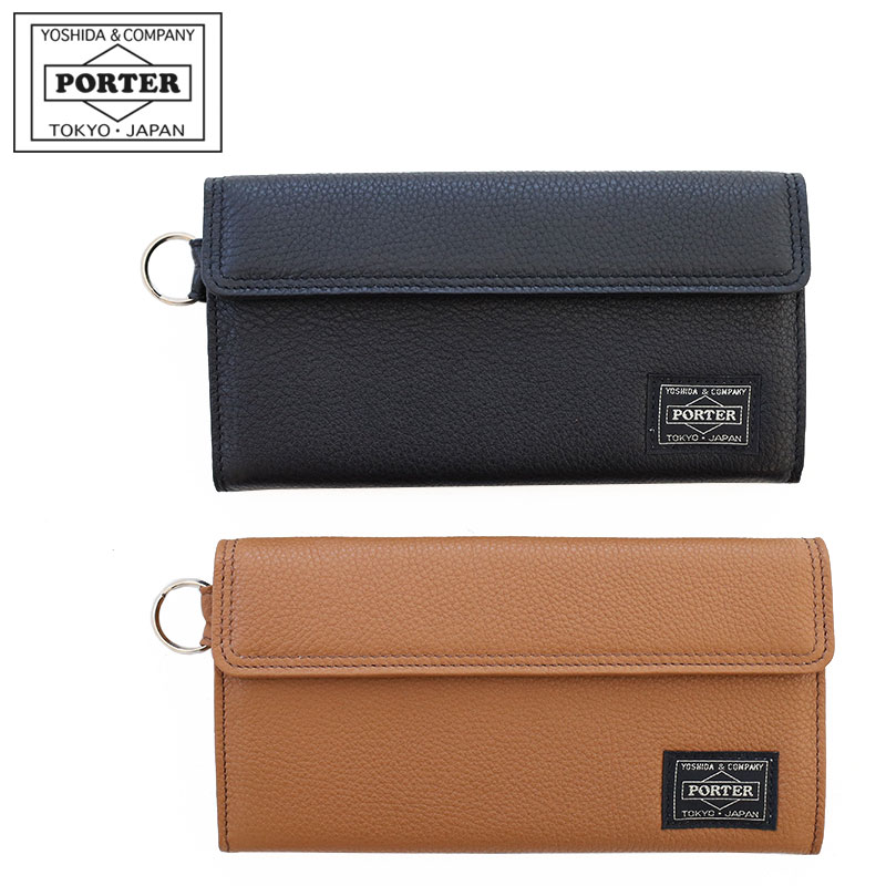 Yoshida Bag - ポーター カーム ロングウォレット 041-03120 吉田カバン 長財布 財布 メンズ PORTER CALM LONG WALLET シンプル ブラック 本革 牛革 小銭入れあり