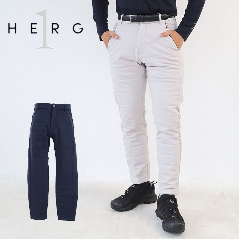 【17日23:59迄 最大P25倍】HERG1 ゴルフ エルグワン MENS PADDED PANTS 防寒パンツ パンツ 中綿 軽量 裏起毛 テーパードパンツ メンズ gm23ai54 ウェア アパレル