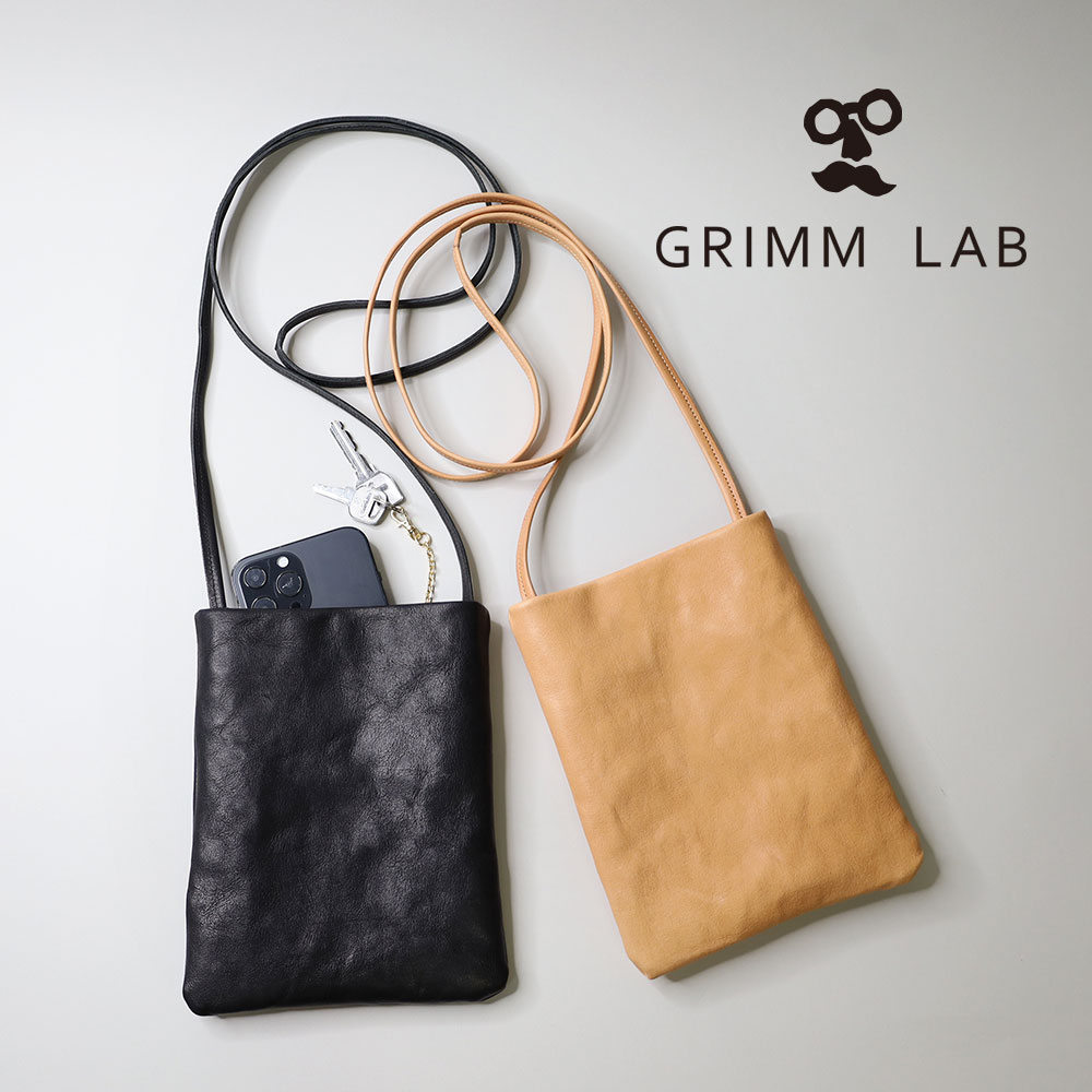 GRIMM LAB グリムラボ スマホポシェット マグネット スマホポーチ メンズ レディース 軽量 縦 縦型 大人 かわいい 本革 gl-00017 スマホショルダー ポシェット 斜めがけ パスポートケース パスポートバッグ ショルダーポーチ スマホポーチ 肩掛け ギフト オリジナル(4.0)