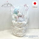 おむつケーキ 出産祝い オーガニックコットン 5点セット ヘアバンド スタイ ハンカチ 腹巻 にぎにぎ ラトル 女の子 育児工房 IKUJIKOBO 日本製 綿...