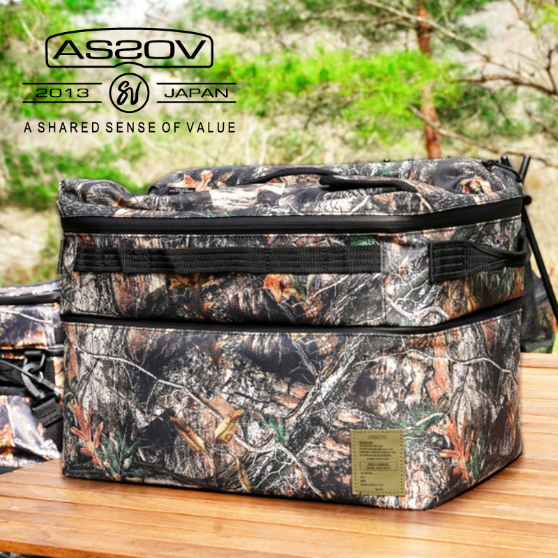 【5月22日まで 最大P25倍】AS2OV アッソブ バッグ NYLON POLYCARBONATE ALL IN DISH CASE オールインディッシュ ケース 382101camo ディッシュケース キャンプ キャンプグッズ アウトドア 食器収納 食器ケース 食器 持ち運び お皿入れ UNBY akz044