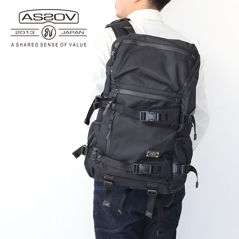 アッソブ リュック メンズ AS2OV アッソブ バッグ CORDURA DOBBY 305D ROUND ZIP BACK PACK バックパック リュックサック PC収納 61409 ユニセックス メンズ レディース コーデュラ ベジタブルタンニンレザー UNBY akz044